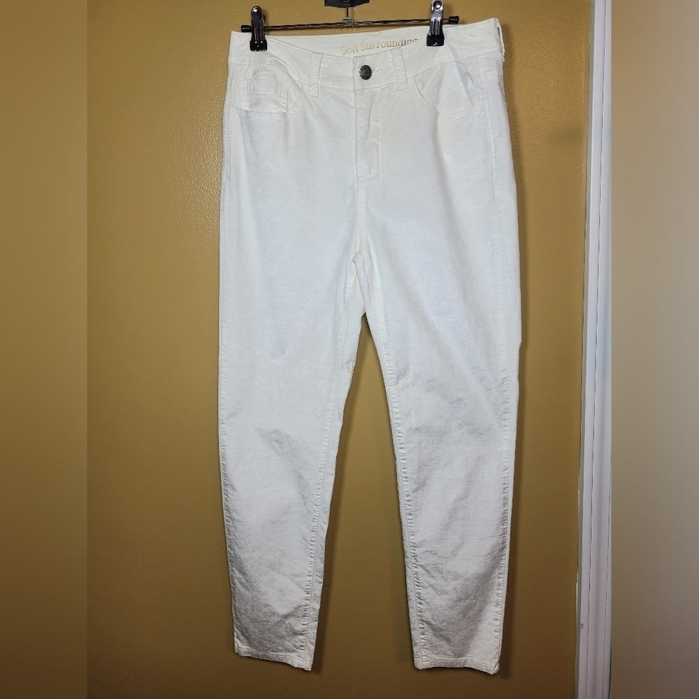Soft Surroundings Cream Textured 5-Pocket Pants sz 8 2CR12